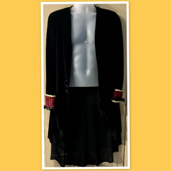 Urban CoCo Women's Long Sleeve Velvet Coat with Asymmetric Chiffon Hem - Picture 1 of 4